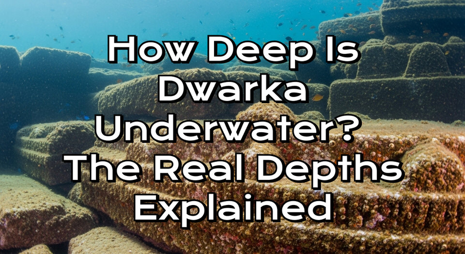 Underwater stone anchors and blocks off Dwarka in shallow water