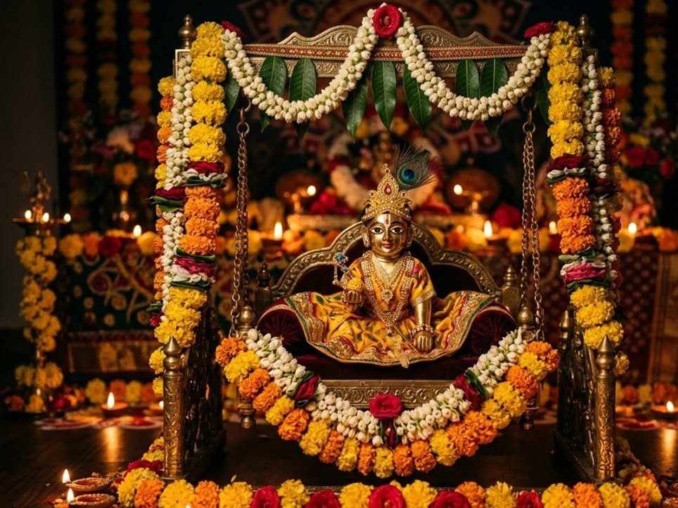 lord krishna's midnight birth celebration on janmastami 2026