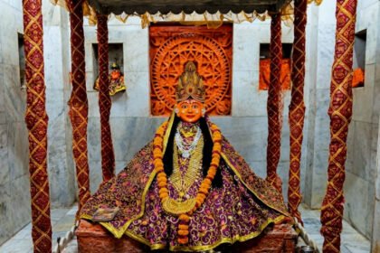 Goddess Bhadrakali Mata in Dwarka, Gujarat, traditionally associated with Shaktipeeth worship.